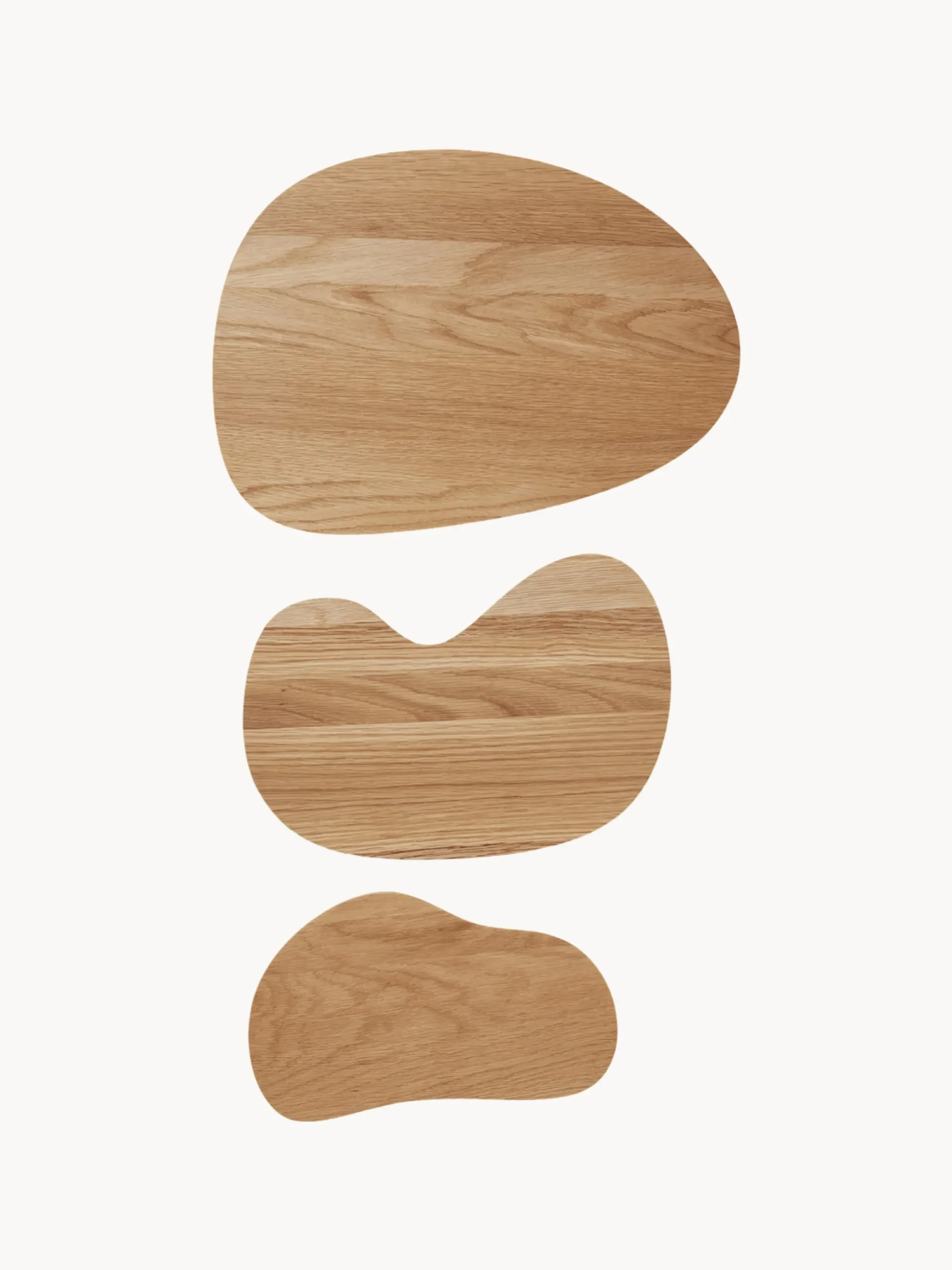 Set di 3 taglieri in legno di quercia Cairn