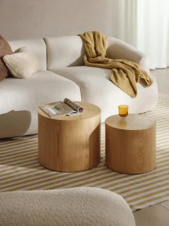 Set di 2 tavolini in legno Dan