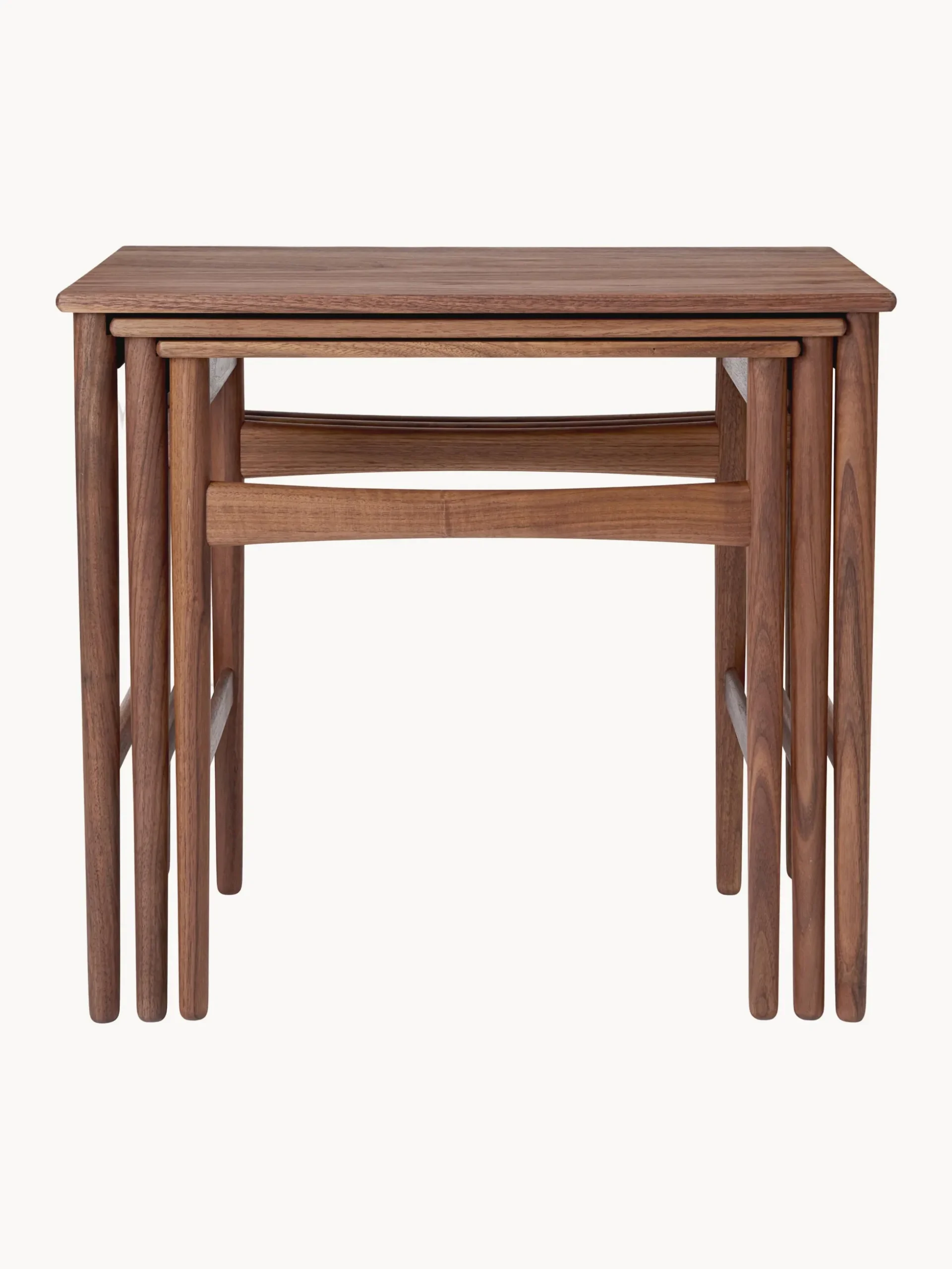 Set di 3 tavolini in legno di noce CH004