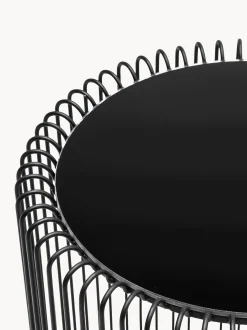 Set di 2 tavolini in metallo con piano in vetro Wire