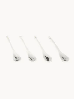 Set di 4 tazze da caffè dipinte a mano con piattini e cucchiaini Undressed