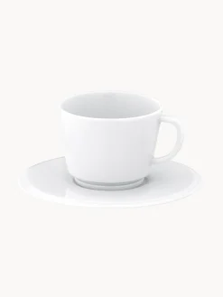 Set di 2 tazze da caffè in porcellana fatte a mano con piattini Vitruv