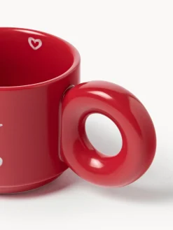 Set di 2 tazze impilabili in porcellana con motivo decorativo Tutti