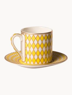 Set di 4 tazzine con piattino Chess