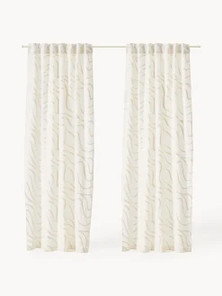 Set di 2 tende semitrasparenti con multibanda Lidia, larg. 140 cm
