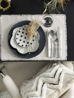 Set di 4 tovagliette americane in cotone Leo