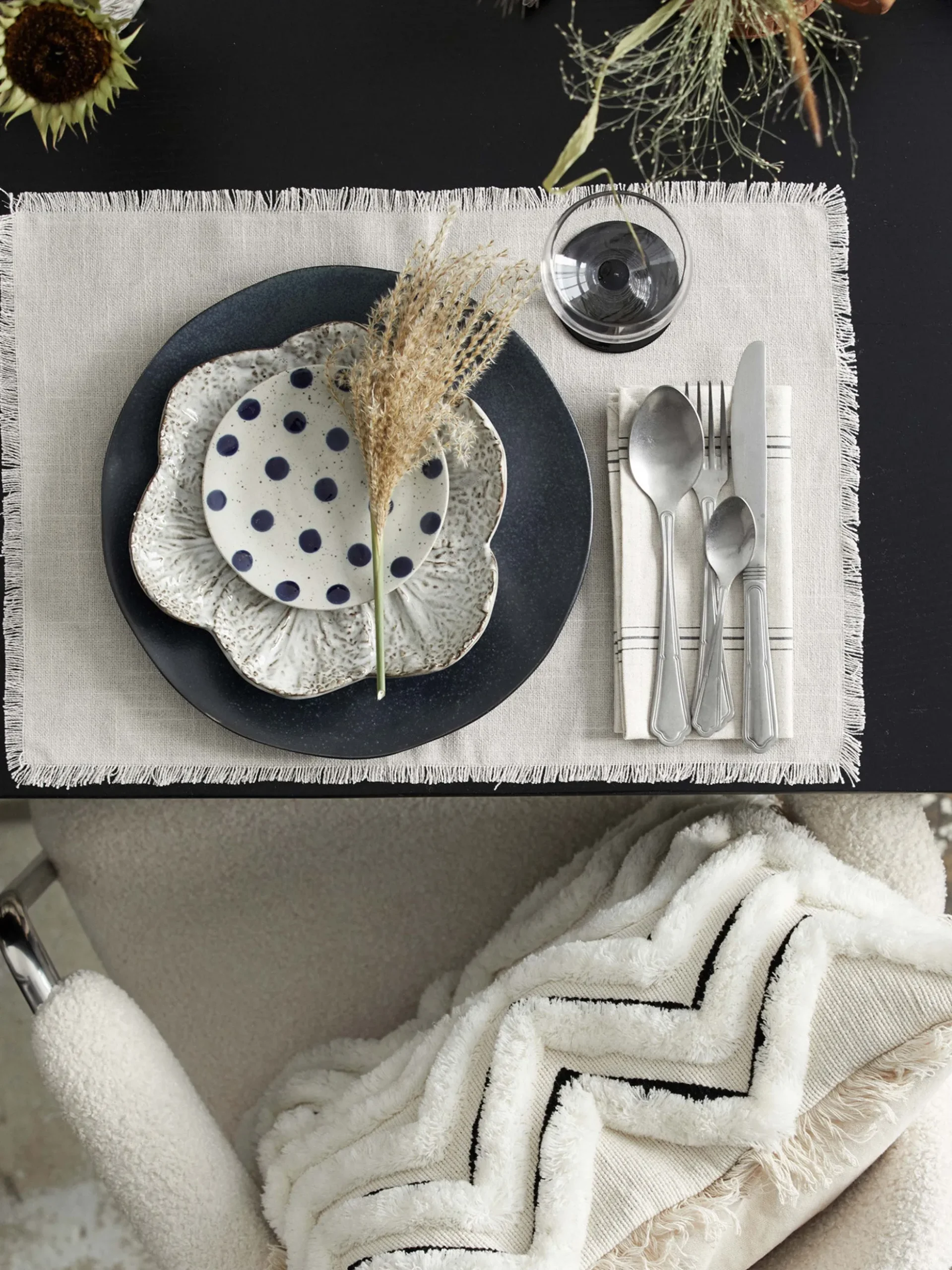 Set di 4 tovagliette americane in cotone Leo