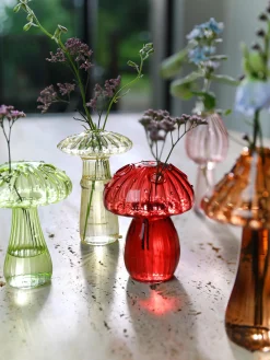 Set di 5 vasi in vetro Mushroom
