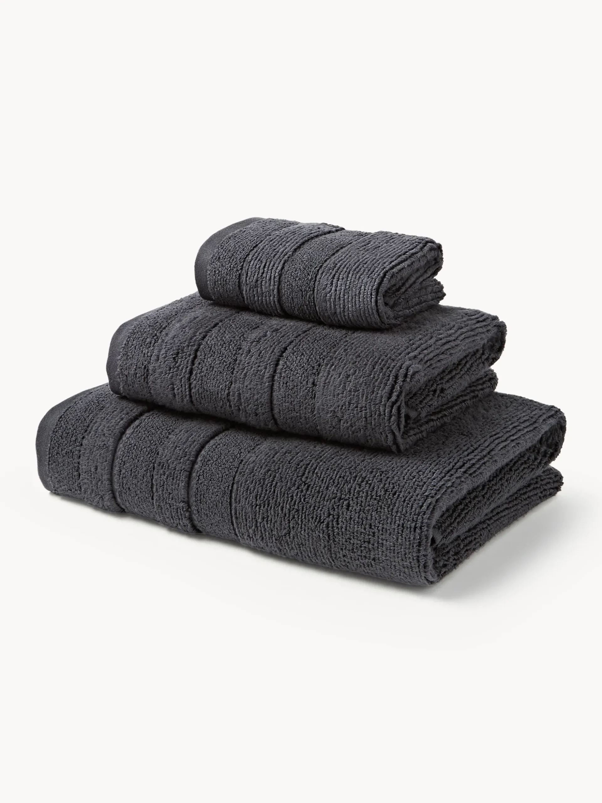 Set di asciugamani con bordo rigato Luxe, varie misure
