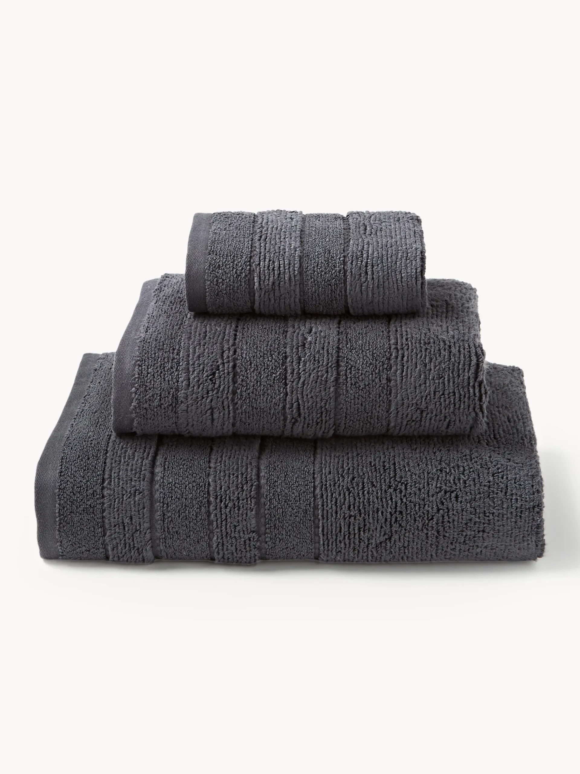 Set di asciugamani con bordo rigato Luxe, varie misure