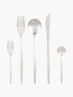 Set di posate con finitura opaca spazzolata in diverse misure di set Shimmer