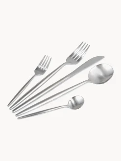 Set di posate con finitura opaca spazzolata in diverse misure di set Shimmer