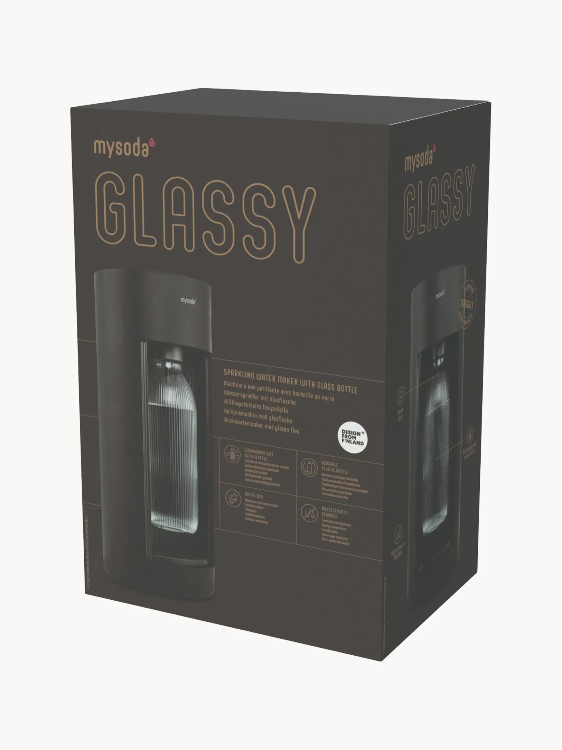 Set gasatore d'acqua con bottiglia Glassy
