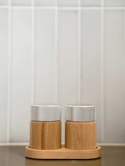Set macina sale e pepe in legno di quercia Sina 3 pz