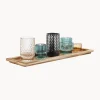 Set portacandele con vassoio in legno Elviena 6 pz