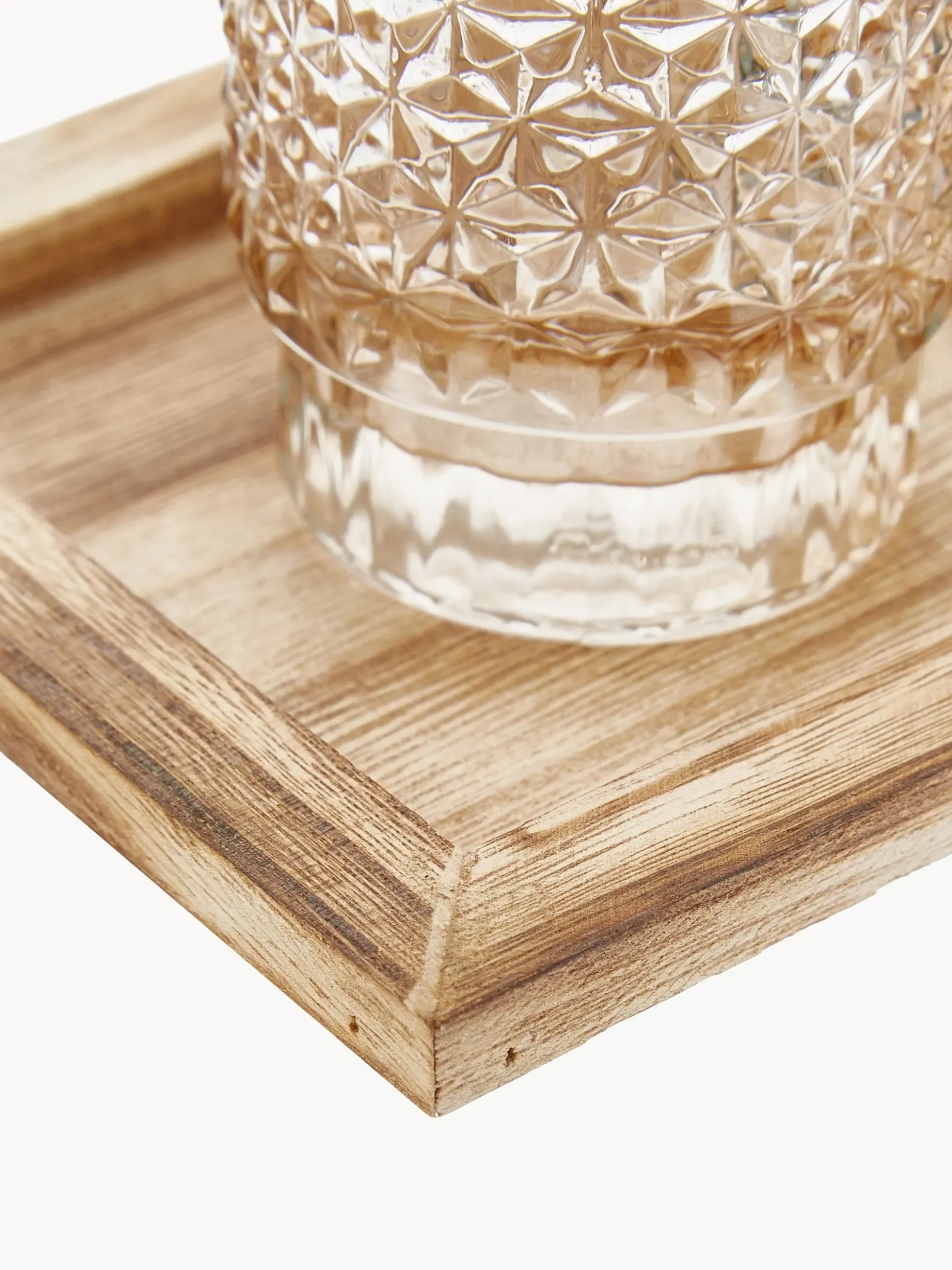 Set portacandele con vassoio in legno Elviena 6 pz