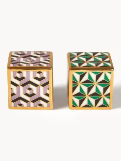 Set saliera e pepiera in porcellana con oro Versailles 2 pz