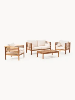 Set salotto da giardino in legno di acacia Bo 4 pz