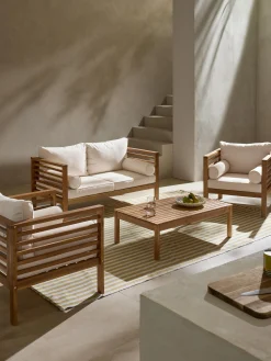 Set salotto da giardino in legno di acacia Bo 4 pz