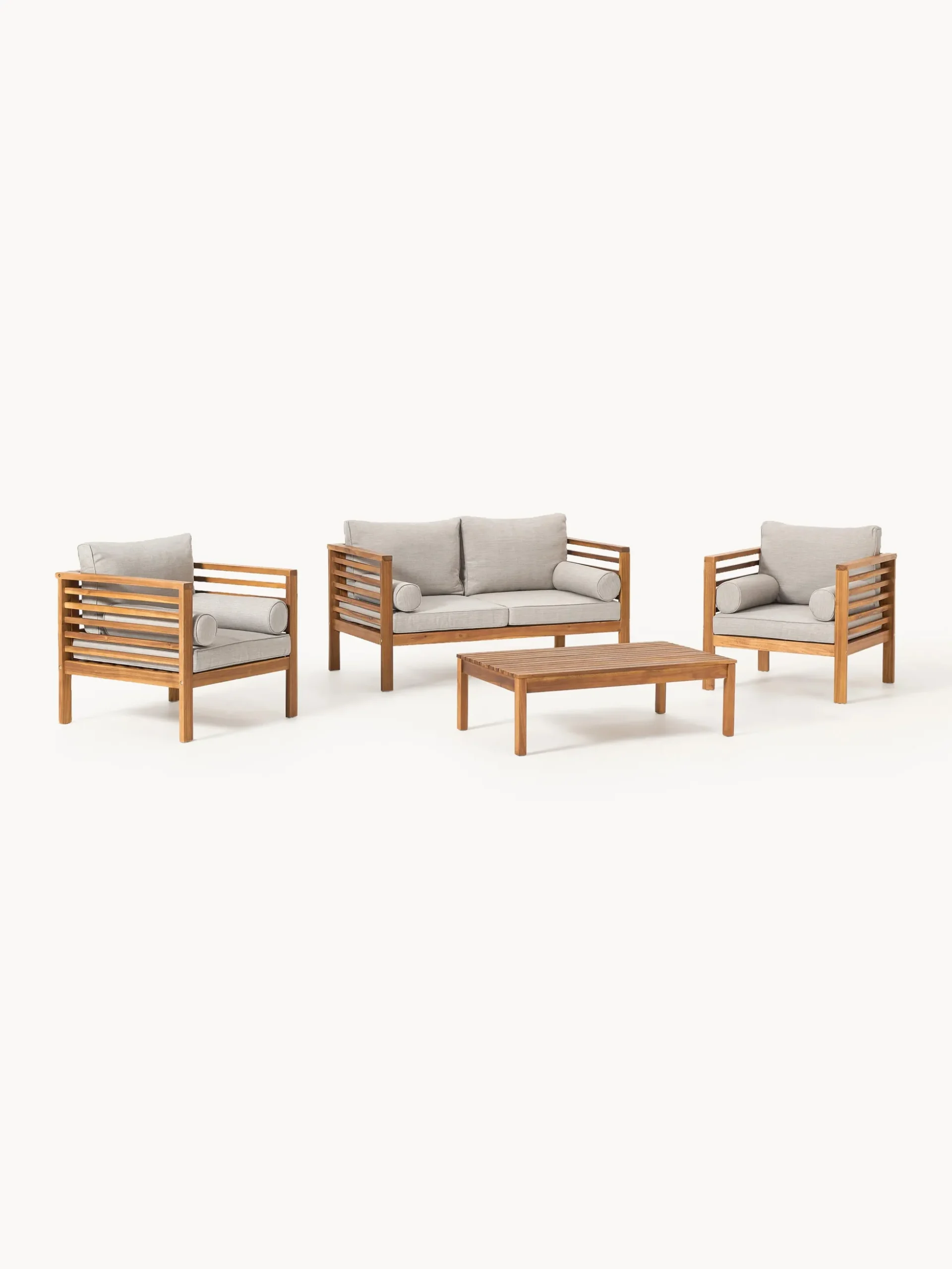 Set salotto da giardino in legno di acacia Bo 4 pz