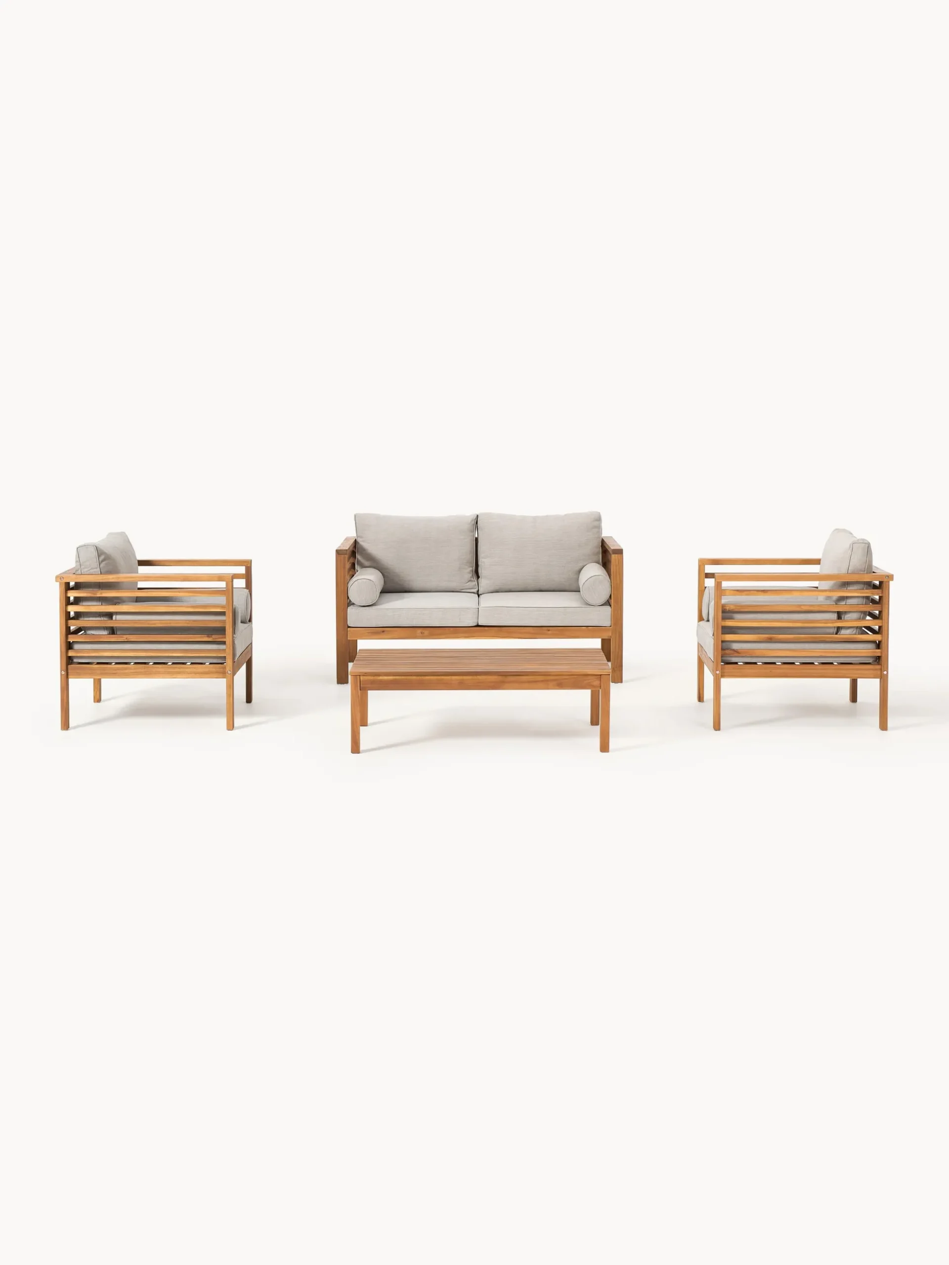 Set salotto da giardino in legno di acacia Bo 4 pz