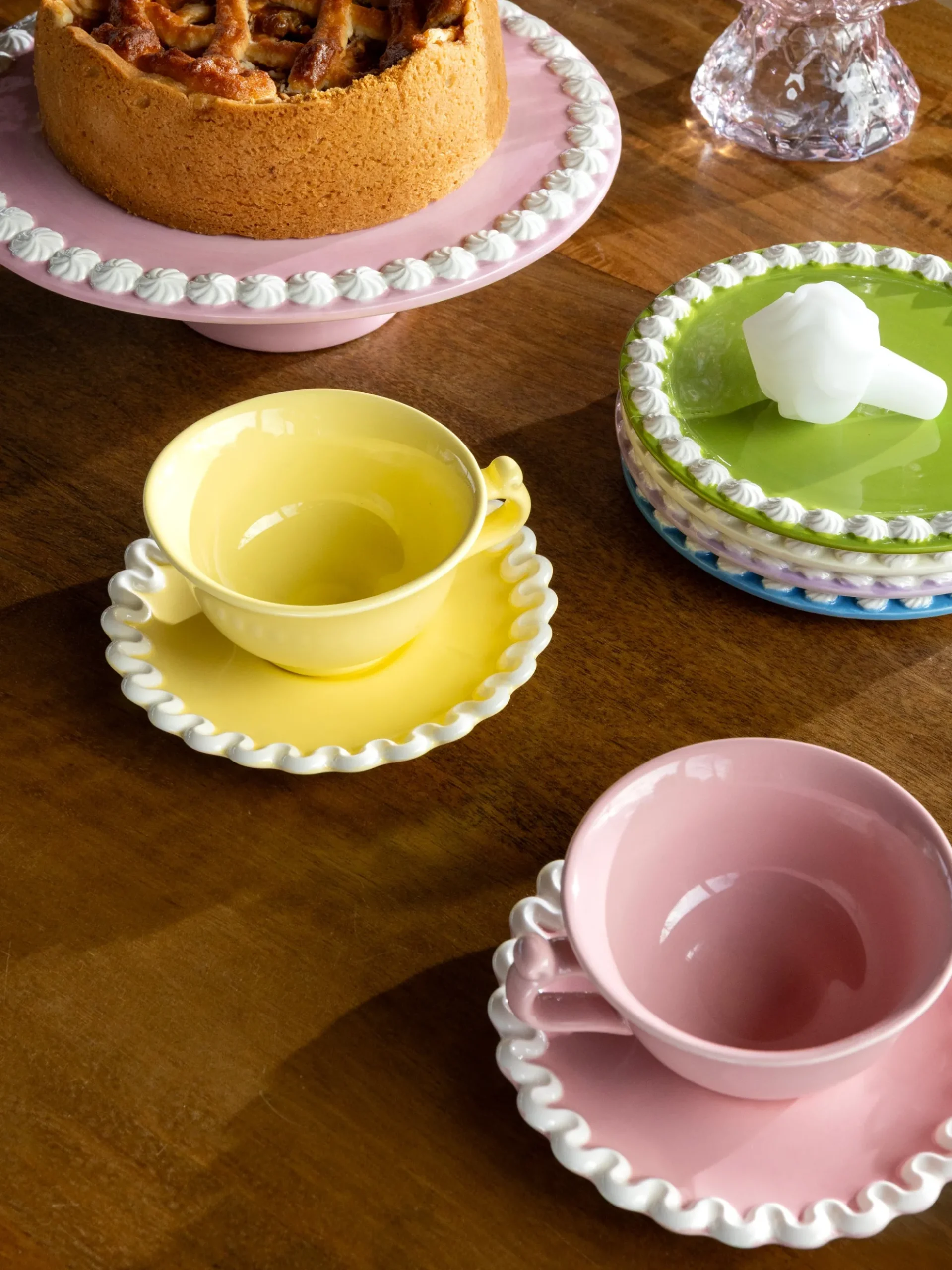 Set tazza e piattino fatti a mano Whip 2 pz