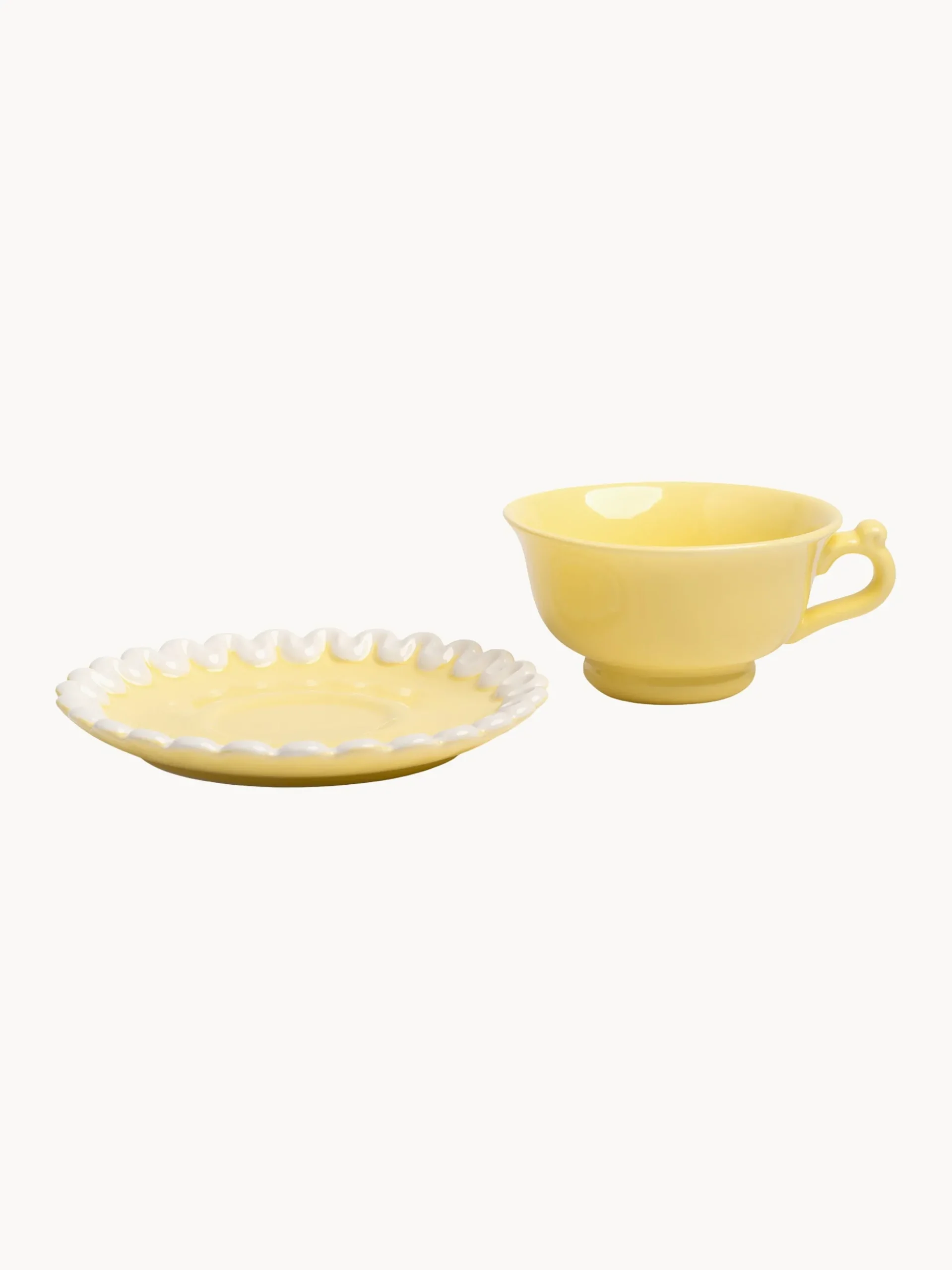 Set tazza e piattino fatti a mano Whip 2 pz