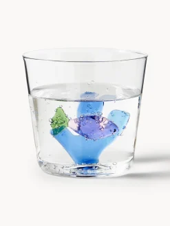 Set 6 bicchieri acqua in vetro borosilicato fatti a mano Marine Garden