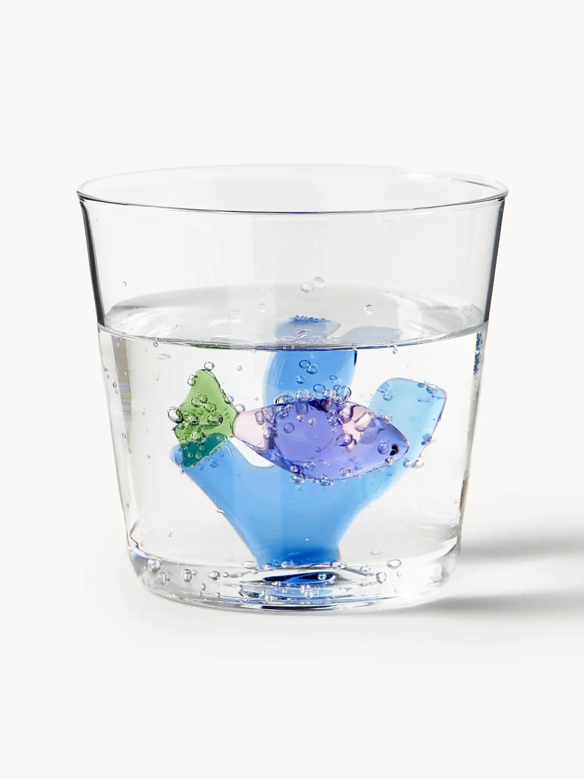 Set 6 bicchieri acqua in vetro borosilicato fatti a mano Marine Garden