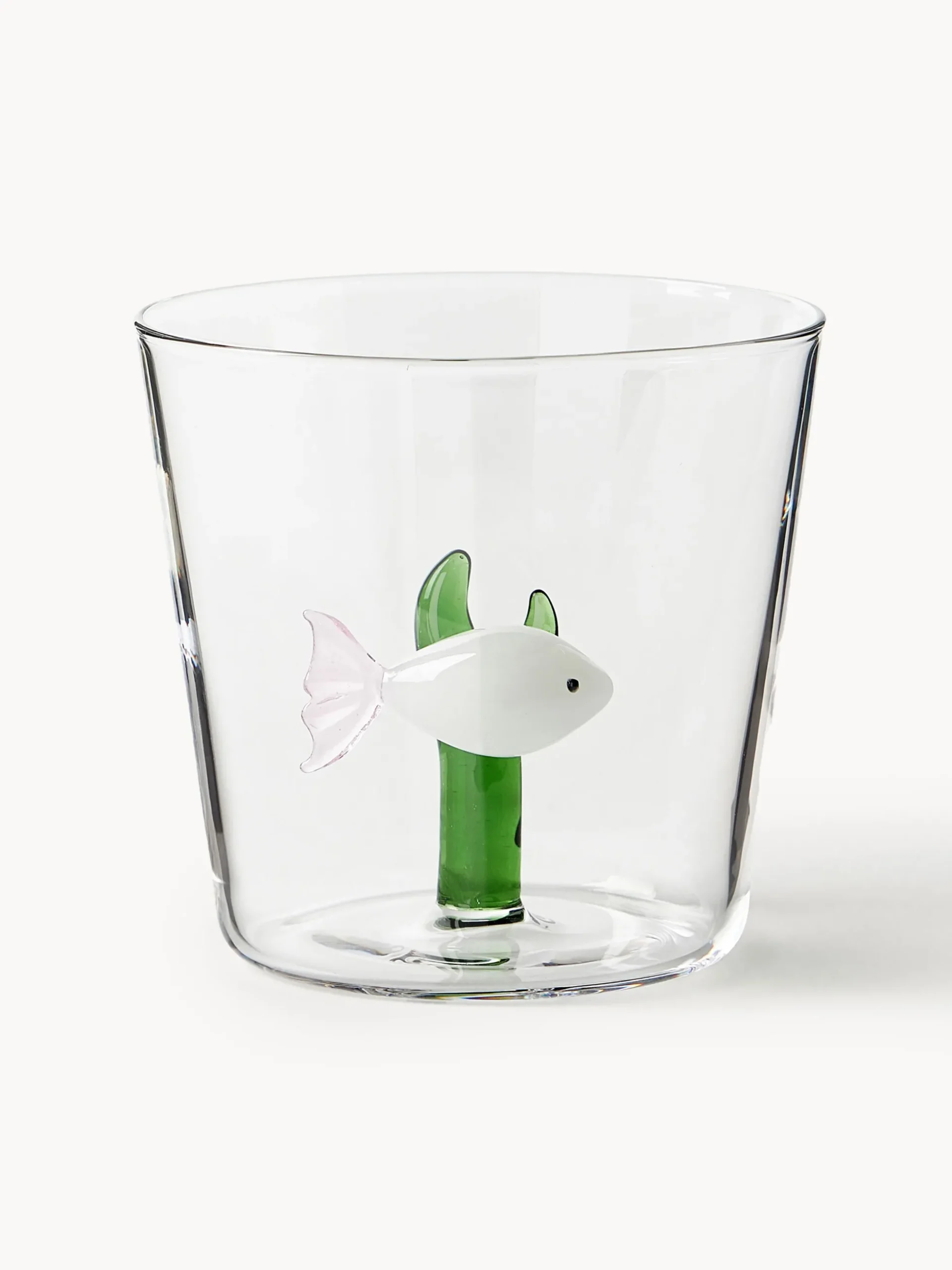 Set 6 bicchieri acqua in vetro borosilicato fatti a mano Marine Garden