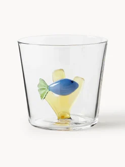 Set 6 bicchieri acqua in vetro borosilicato fatti a mano Marine Garden
