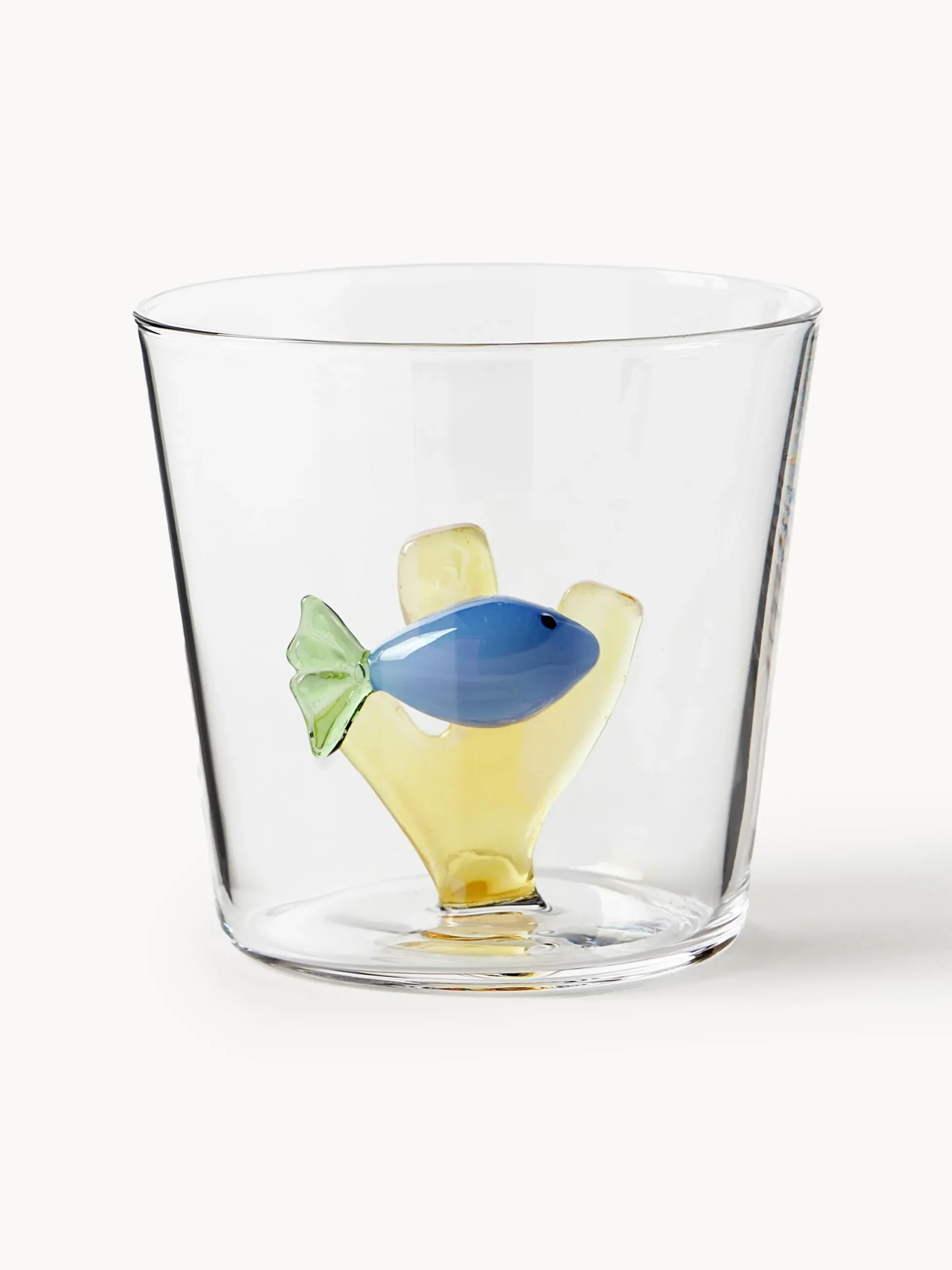 Set 6 bicchieri acqua in vetro borosilicato fatti a mano Marine Garden