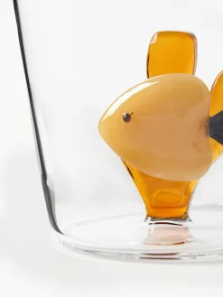 Set 6 bicchieri acqua in vetro borosilicato fatti a mano Marine Garden