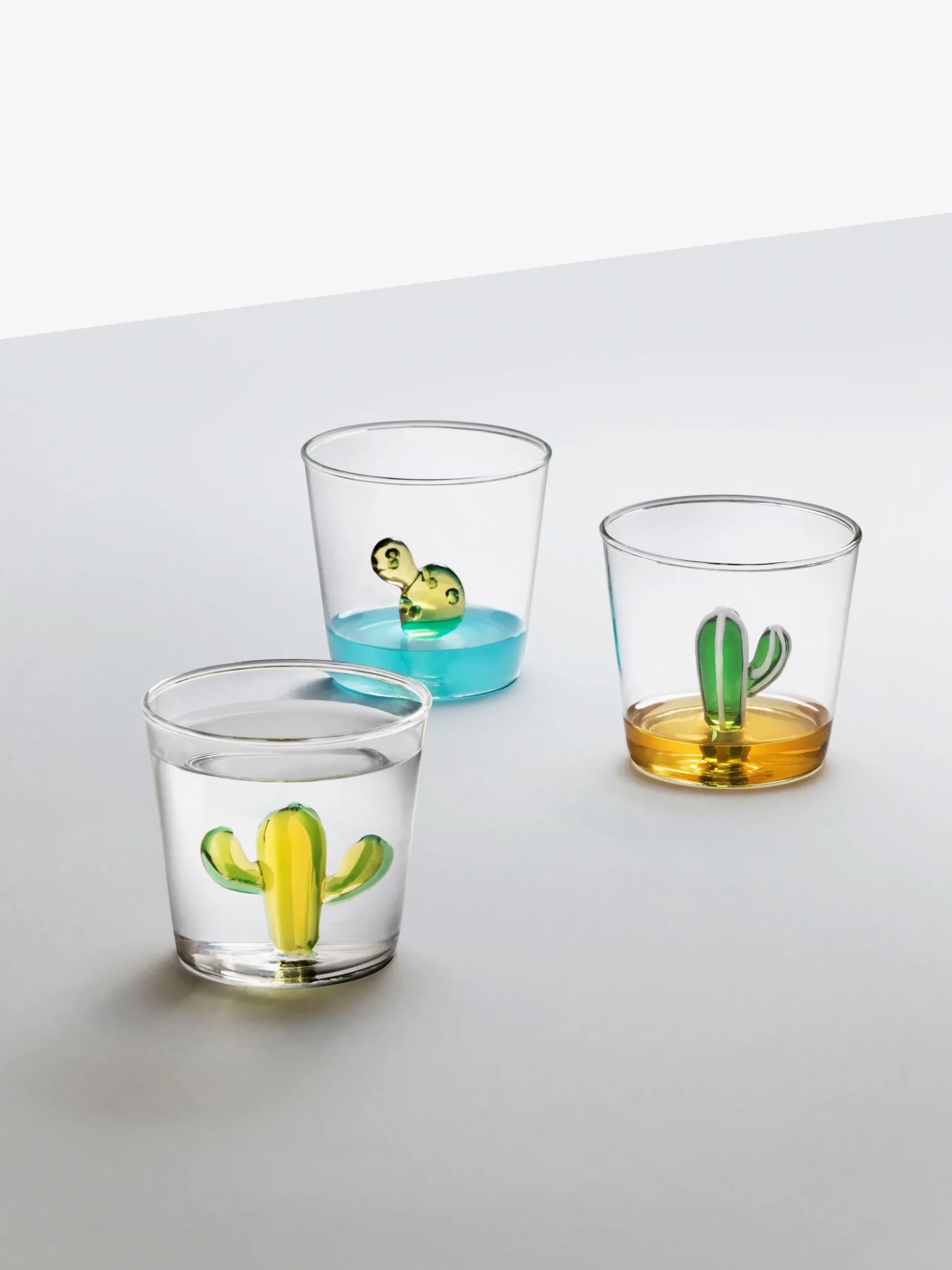 Set 6 bicchieri acqua in vetroborosilicato fatti a mano Desert Plants