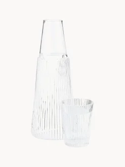 Set caraffa con bicchiere Pilastro, set da 2