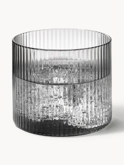 Set caraffa piccola e bicchiere in vetro soffiato Ripple, set da 2