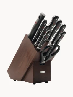 Set coltelli con ceppo e 1 paio di forbici in legno di frassino Classic