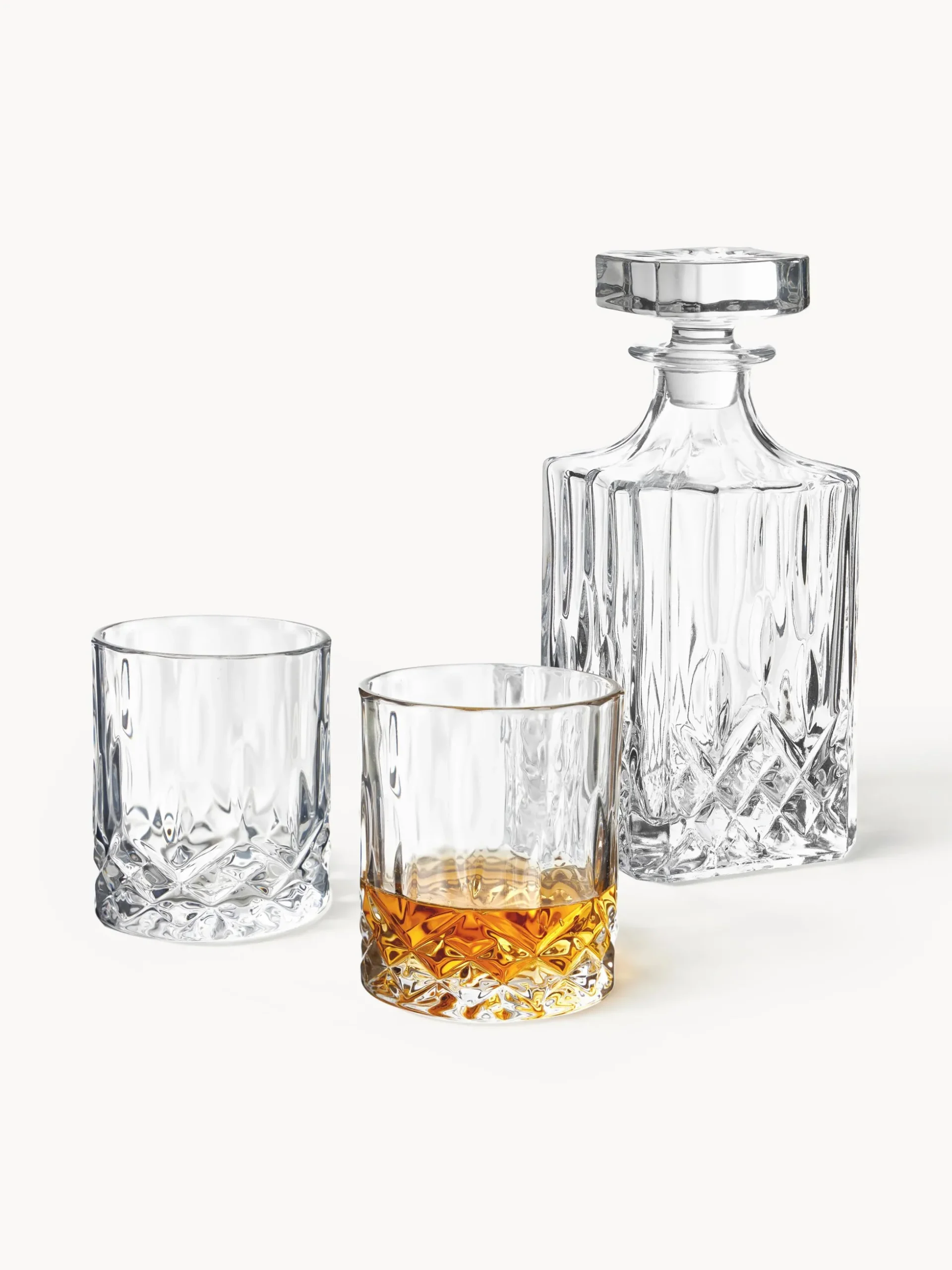 Set da whisky in cristallo con rilievo George