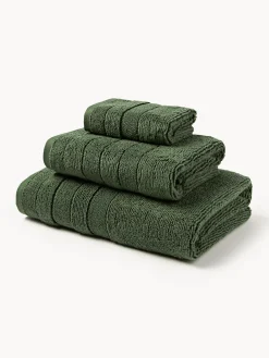 Set di asciugamani con bordo rigato Luxe, varie misure