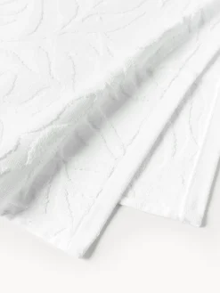 Set di asciugamani con motivo in rilievo Leaf, varie misure
