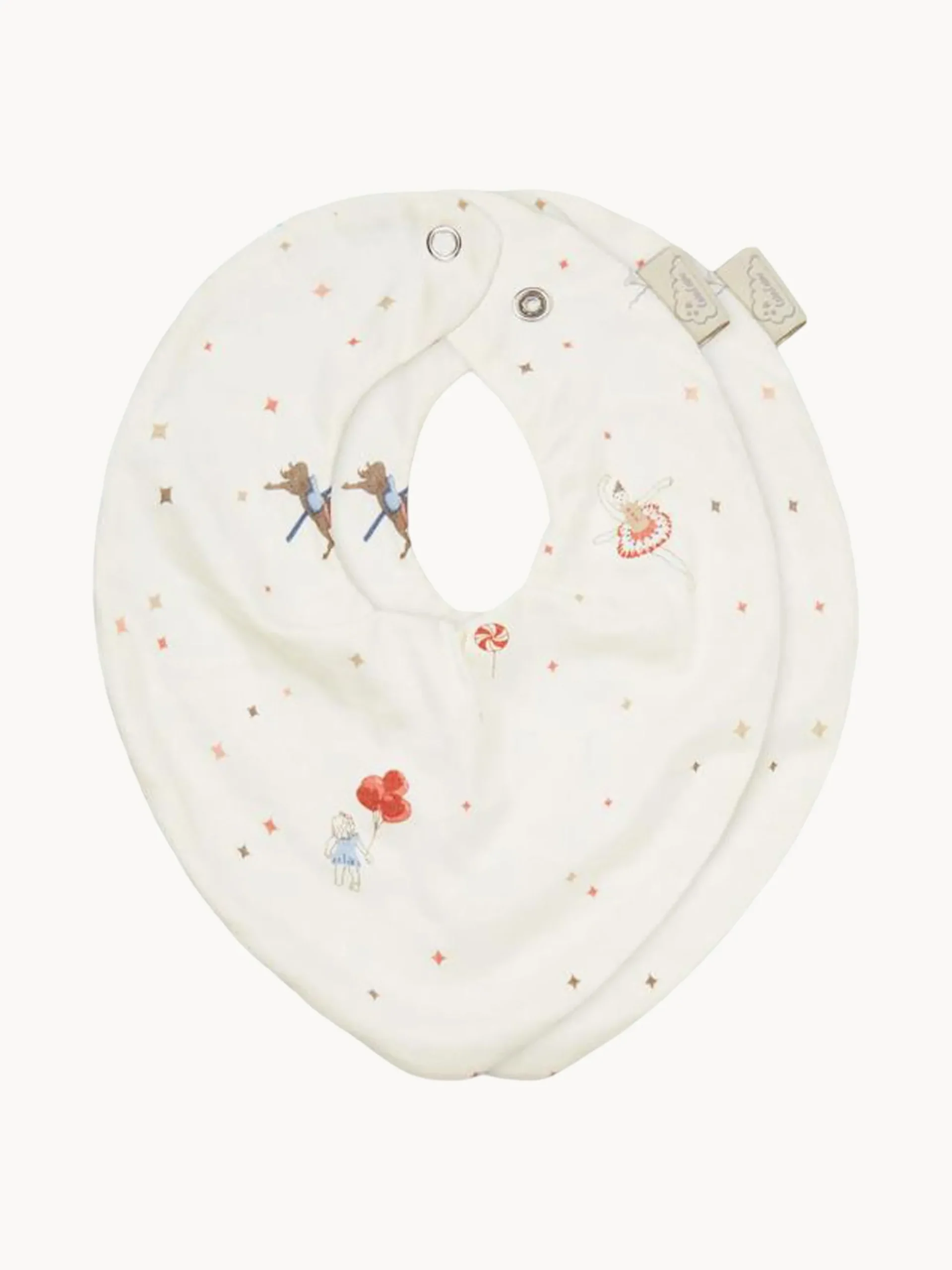 Set di 2 bavaglini in cotone organico Carousel