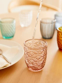 Set di 6 bicchieri acqua con motivo in rilievo Geometry
