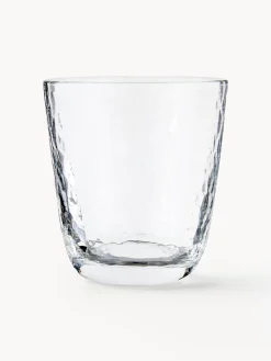 Set di 4 bicchieri acqua in vetro soffiato irregolare Hammered