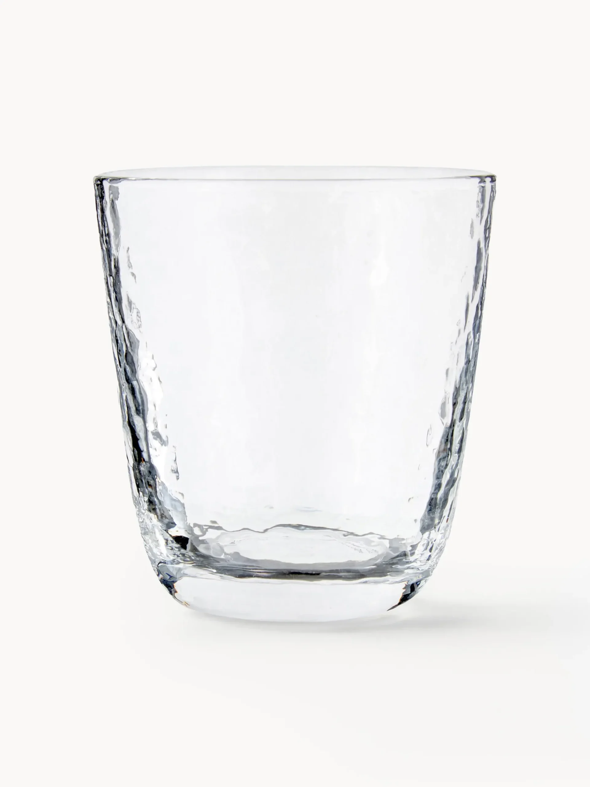 Set di 4 bicchieri acqua in vetro soffiato irregolare Hammered