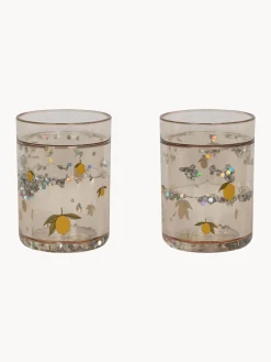 Set di 2 bicchieri con glitter Lemon