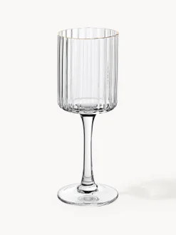Set di 4 bicchieri da liquore in vetro soffiato con bordo dorato Aleo