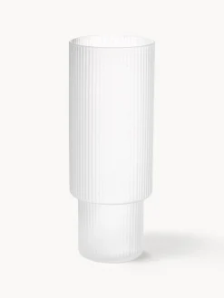 Set di 4 bicchieri da long drink in vetro soffiato millerighe Ripple