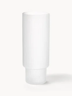 Set di 4 bicchieri da long drink in vetro soffiato millerighe Ripple