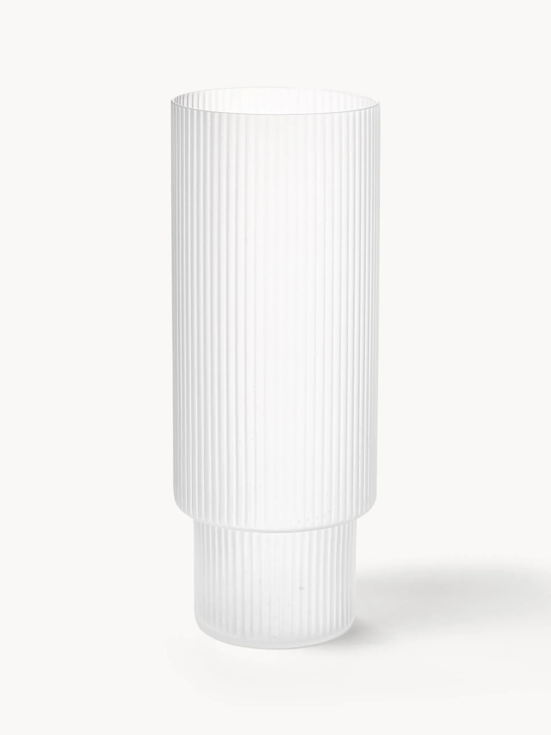 Set di 4 bicchieri da long drink in vetro soffiato millerighe Ripple
