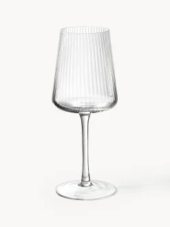 Set di 4 bicchieri da vino bianco fatti a mano con struttura millerighe Cami
